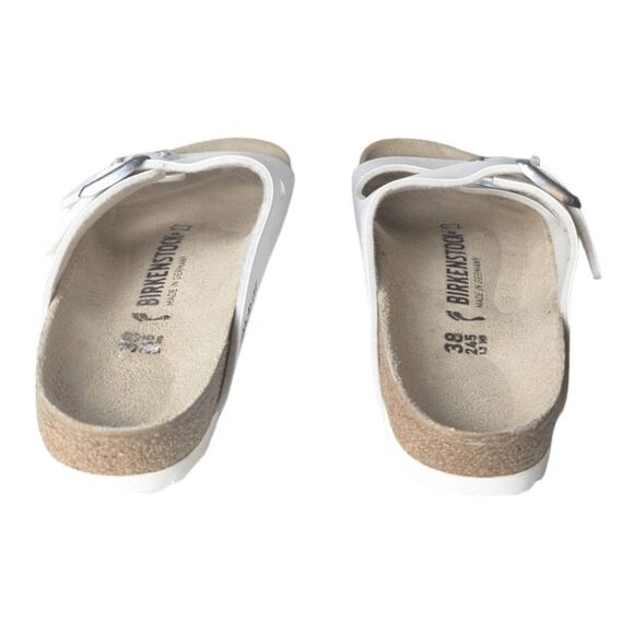 BIRKENTSTOCK Birko Flor White Embossed Sandal Size 38 - Picture 5 of 9